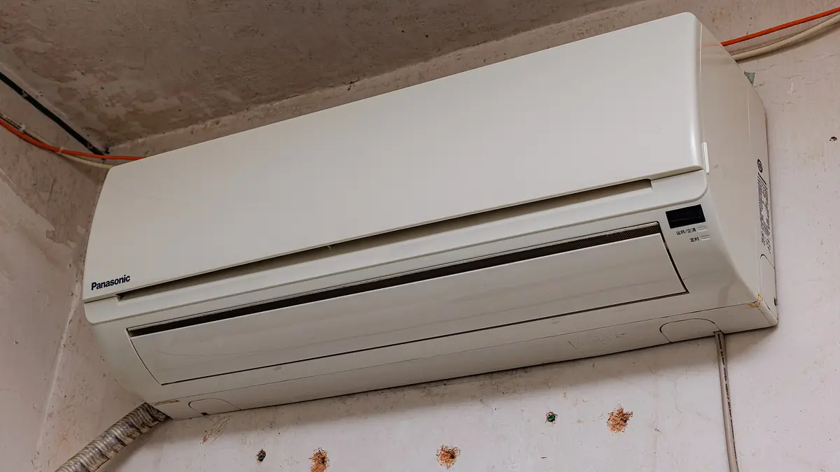 Wall-mounted indoor unit of a ductless mini-split air conditioner